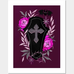 Floral coffin lovely death Posters and Art